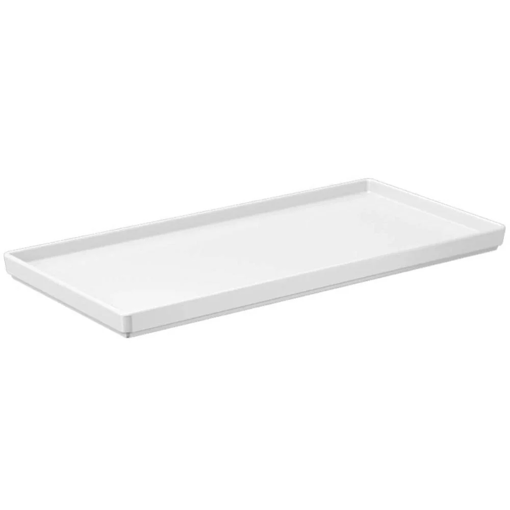 Kit Bandeja Decorativa Branca e Porta Escova de Dentes Cinza Plástico Banheiro Lavabo Cinza — foto 5 de 7