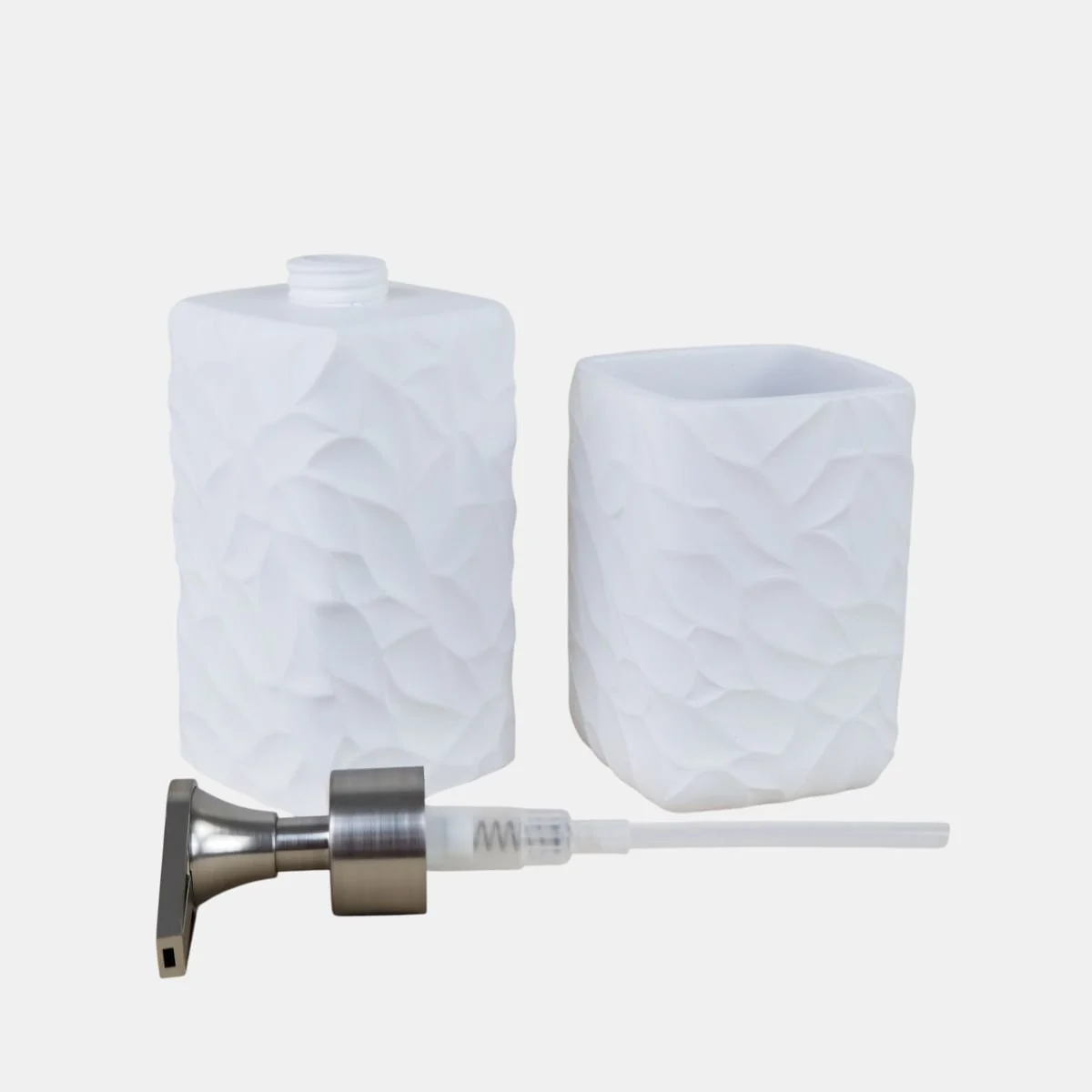 Kit Banheiro Lavabo - Dispenser Porta Escova Laradore Branco Branco — foto 2 de 4