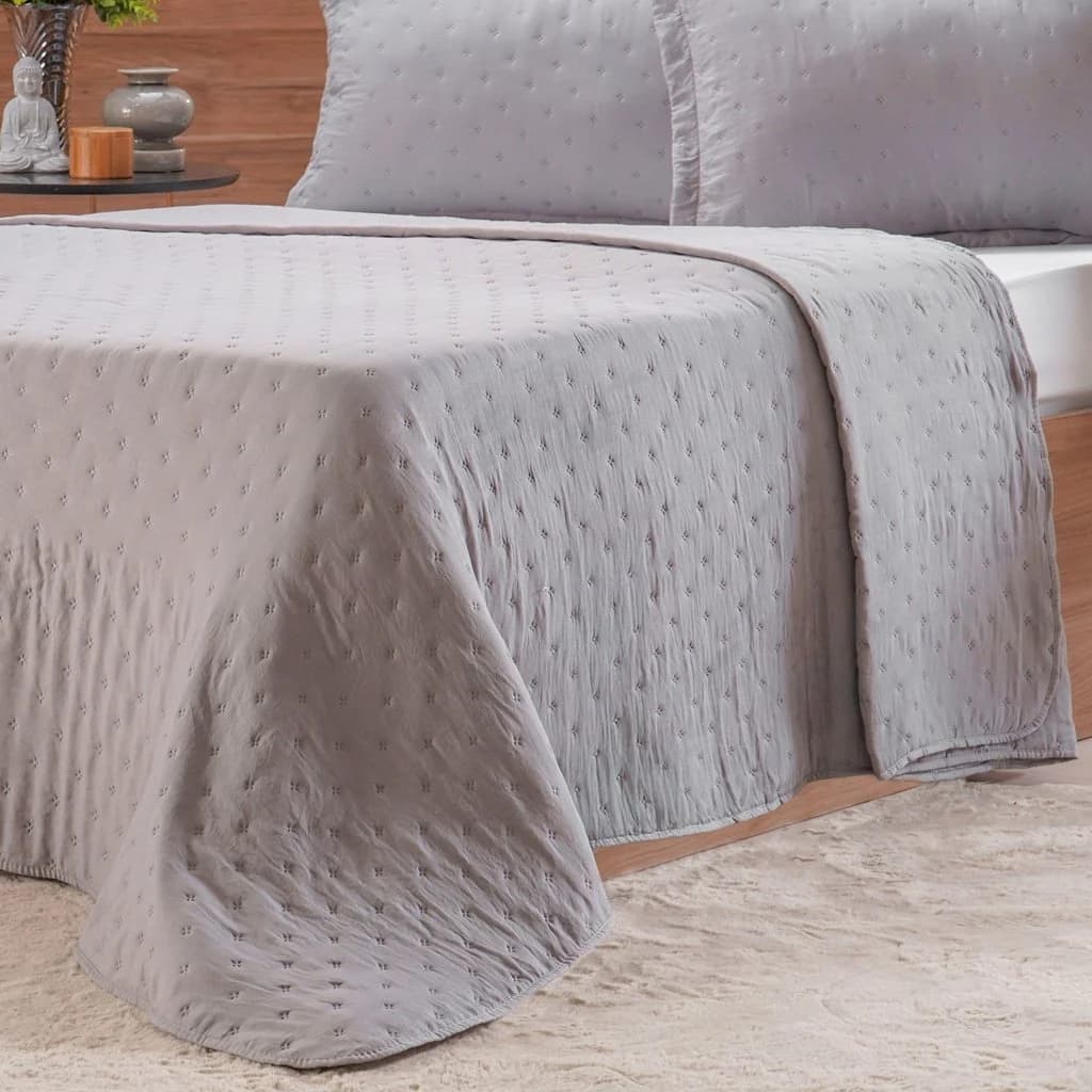Kit Colcha Queen Miraggio New Soft 100% Poliéster 240x260cm Cinza Soft — foto 4 de 5