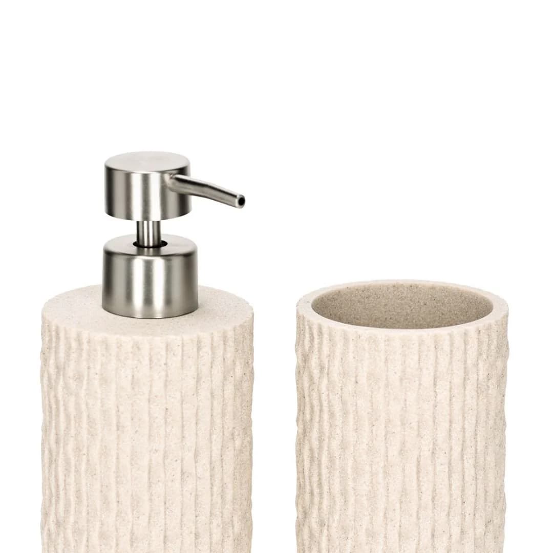 Kit organizador de bancada lavabo e banheiro Bege Ondas Mart Bege — foto 2 de 3