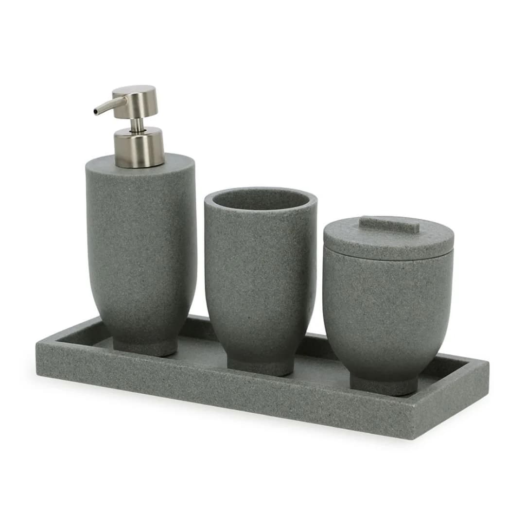 Kit organizador de bancada lavabo e banheiro Cinza Mart Cinza — foto 3 de 4