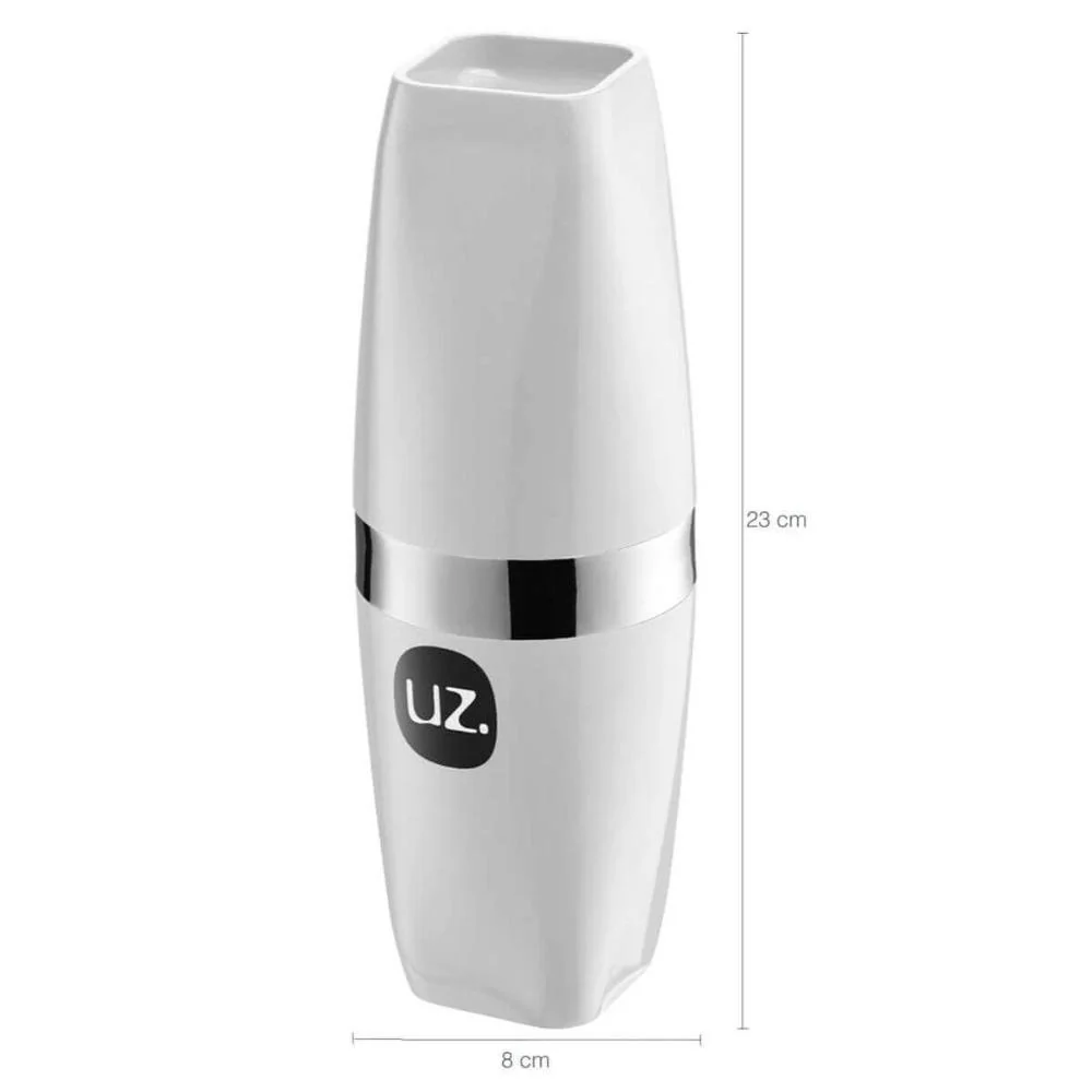 Kit Porta Escova de Dente e Lixeira Basculante 12L Branco Banheiro Organização Pia Branco — foto 3 de 6