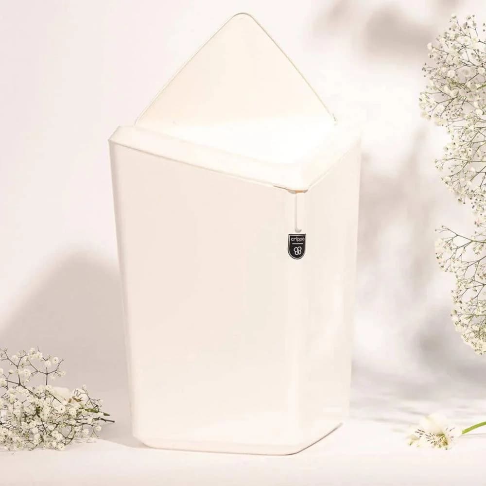 Kit Porta Escova de Dente e Lixeira Basculante 12L Branco Banheiro Organização Pia Branco — foto 4 de 6