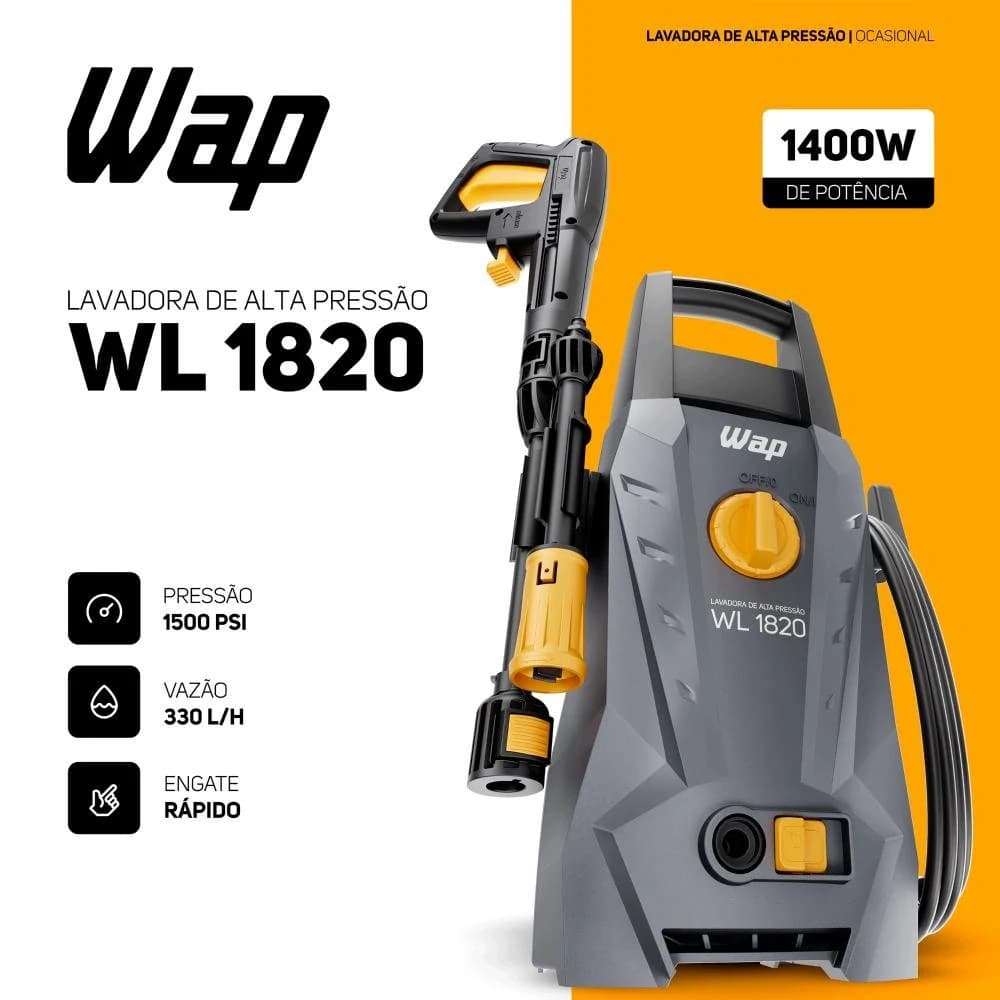 Lavadora de Alta Pressão 1400W 1500PSI WAP WL 1820 Padrão — foto 2 de 15