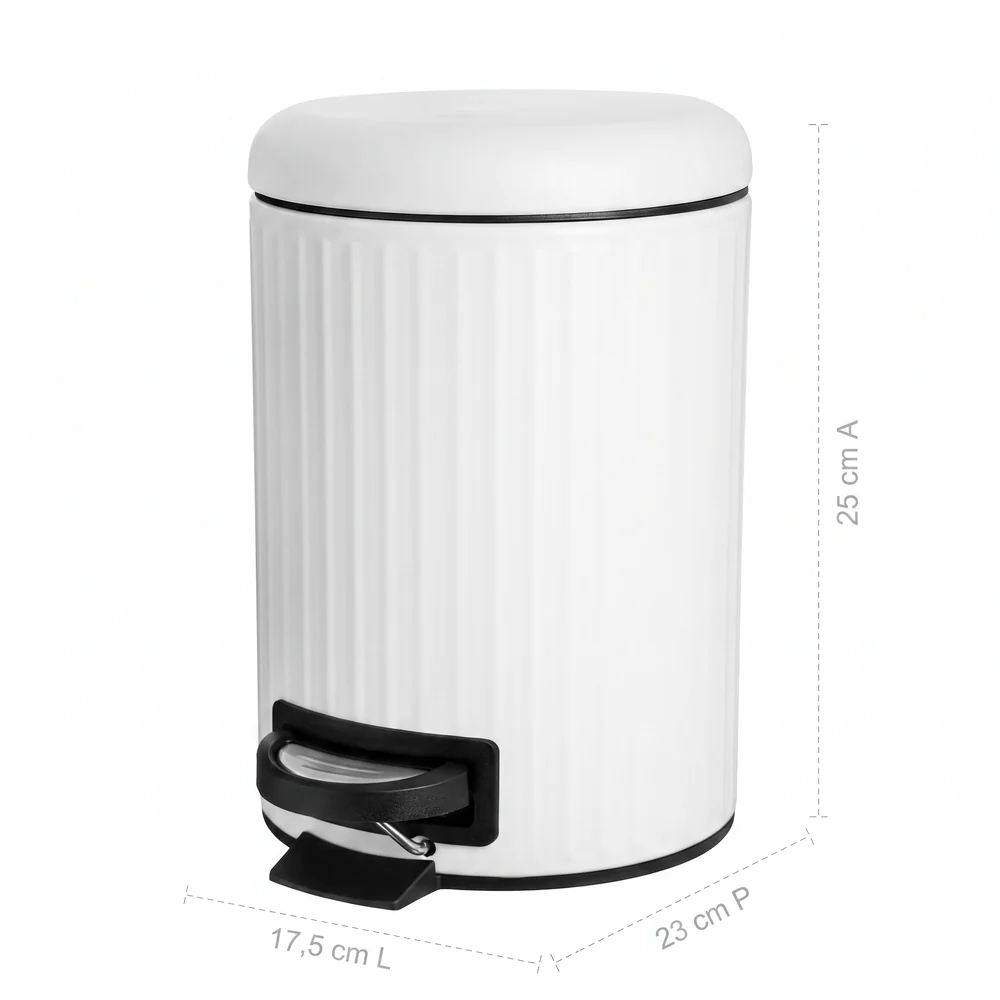 Lixeira de Pedal Home Style Olie 25 cm OFF-WHITE — foto 5 de 6