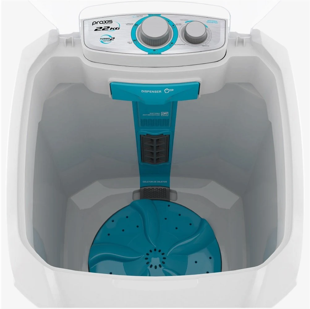 Máquina de Lavar Roupas Praxis Tanquinho Semiautomático Inverter 22Kg LRSP22 Branca 127V Branca — foto 3 de 6