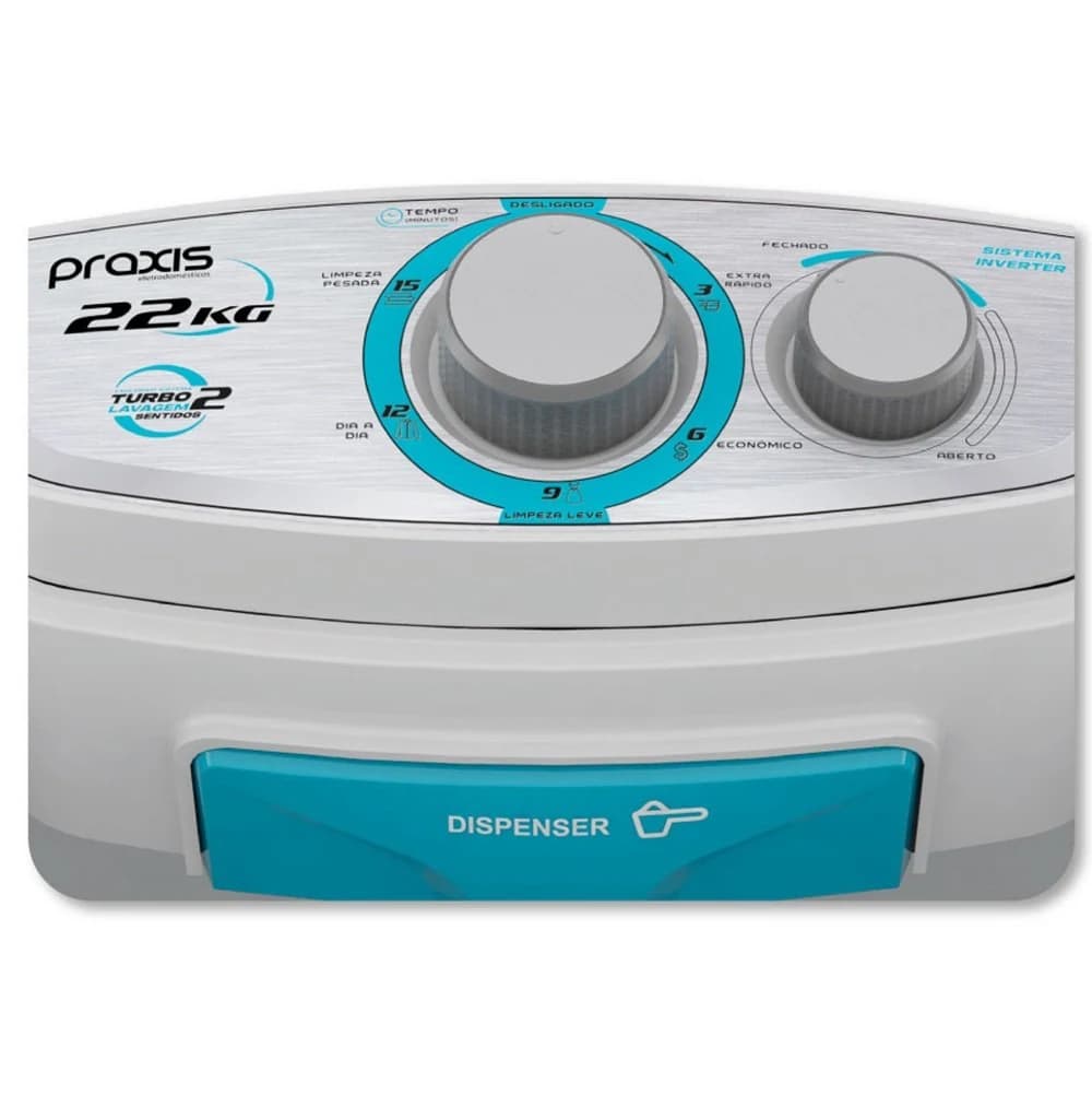 Máquina de Lavar Roupas Praxis Tanquinho Semiautomático Inverter 22Kg LRSP22 Branca 127V Branca — foto 4 de 6