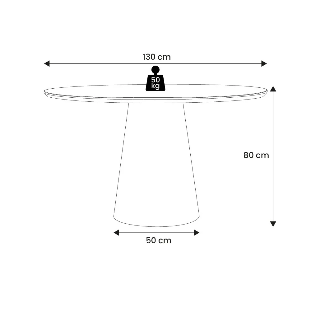 Mesa de Jantar Cannes Com Vidro Cinamomo Amêndoa 130 cm - DS 58471 Amêndoa — foto 2 de 3