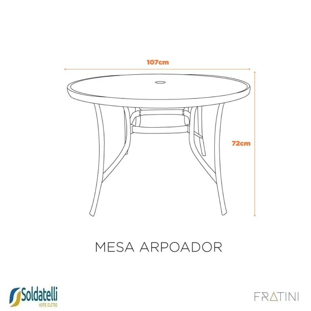 Mesa Outdoor Arpoador Cinza e Fendi - Fratini Fendi — foto 2 de 3