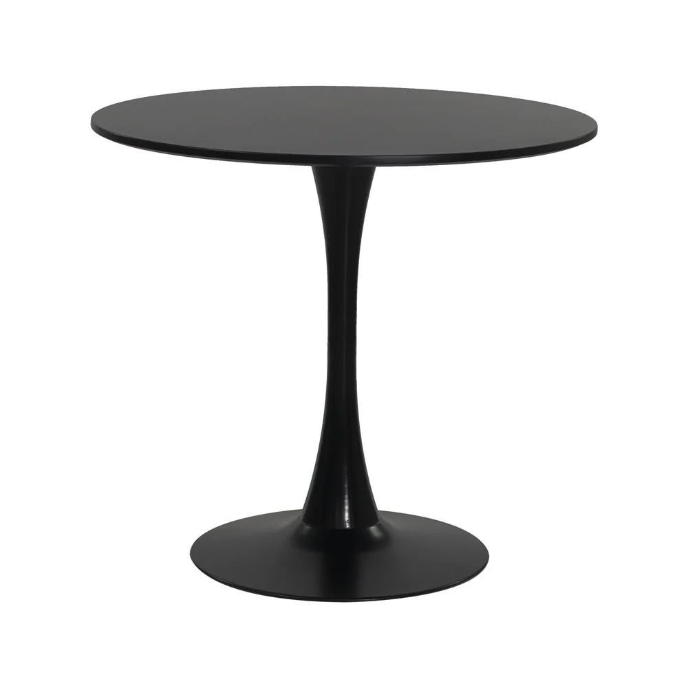 Mesa Saarinen Tulipa Redonda 80cm Tampo Madeira Preto Sala Cozinha Jantar Preto — foto 1 de 3