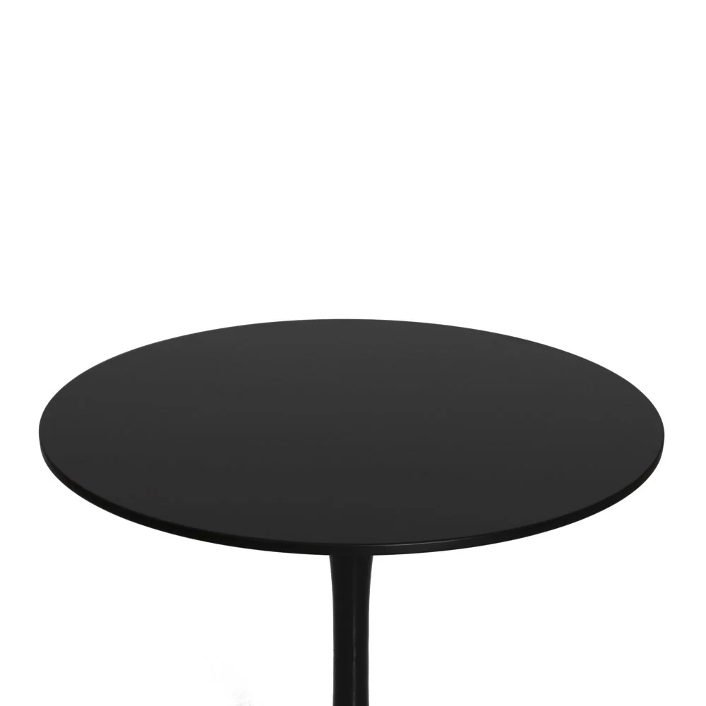 Mesa Saarinen Tulipa Redonda 80cm Tampo Madeira Preto Sala Cozinha Jantar Preto — foto 2 de 3