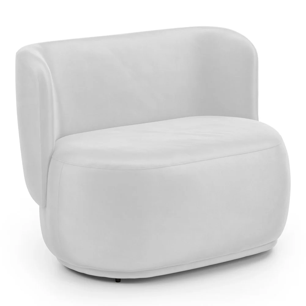 Namoradeira Decorativa Orgânica Molly 02 Lugares Couríssimo Branco - Abmaza