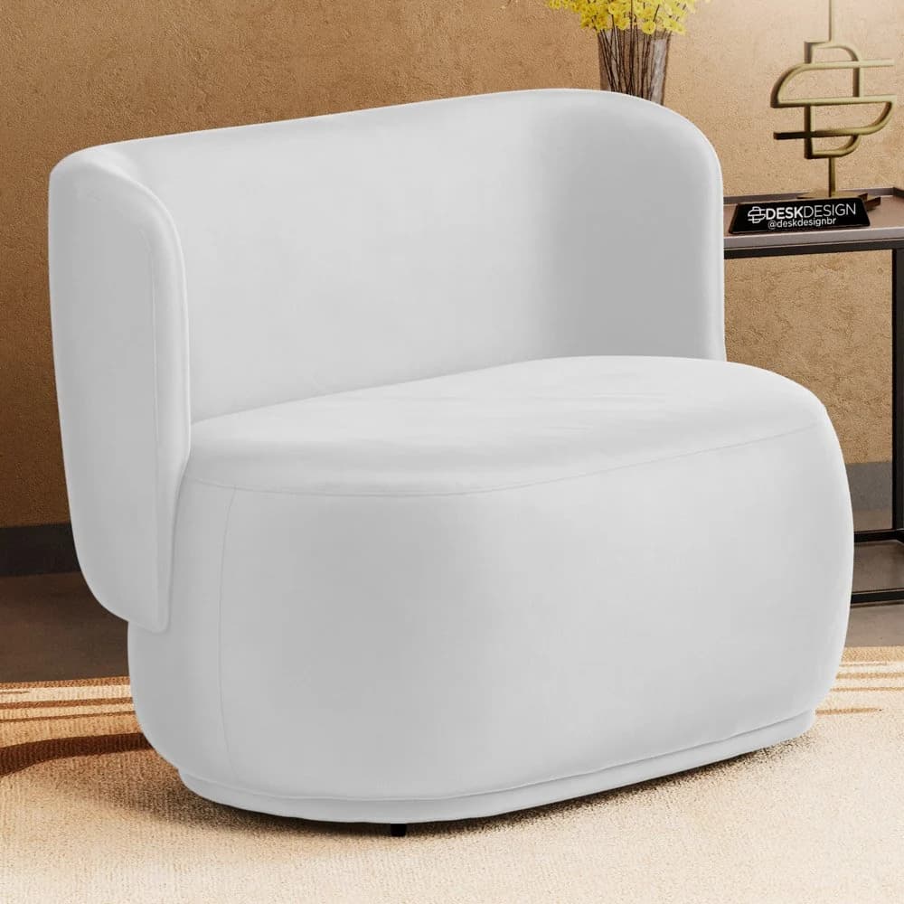 Namoradeira Decorativa Orgânica Molly 02 Lugares Couríssimo Branco - Abmaza Branco — foto 2 de 7
