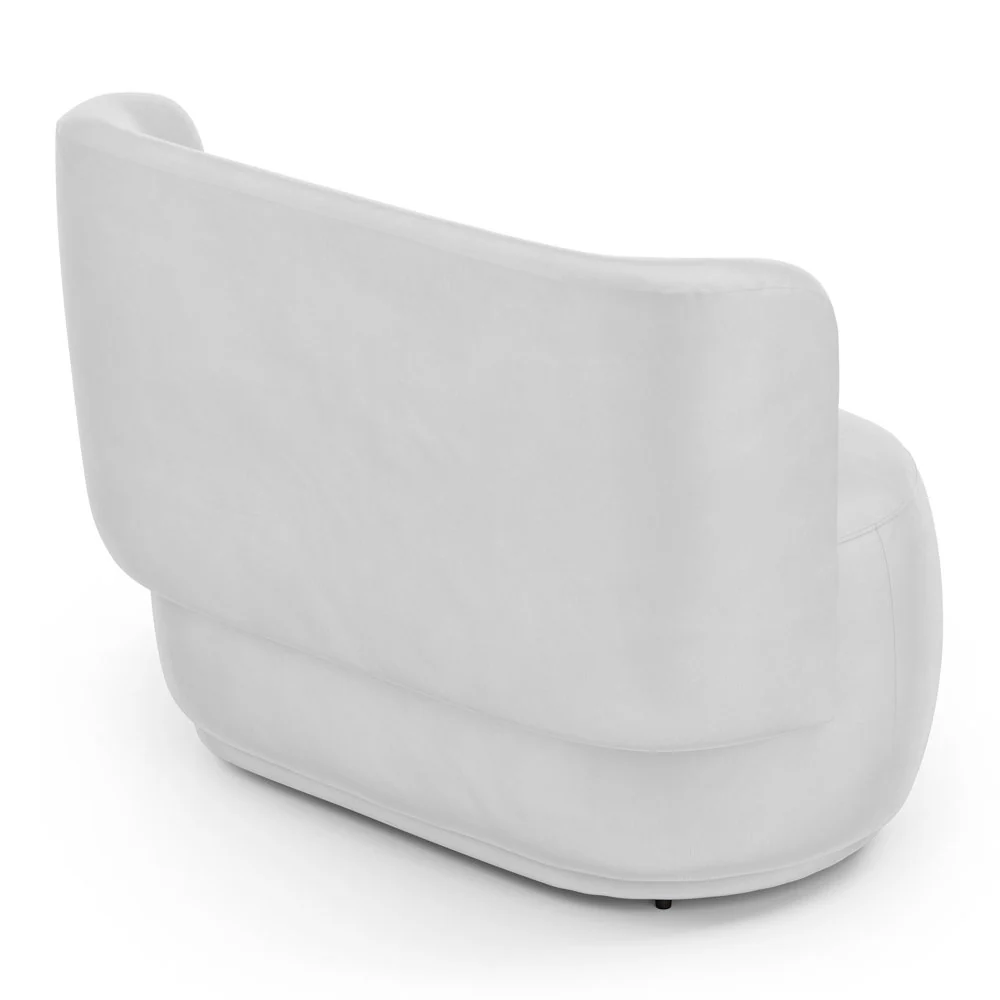 Namoradeira Decorativa Orgânica Molly 02 Lugares Couríssimo Branco - Abmaza Branco — foto 6 de 7