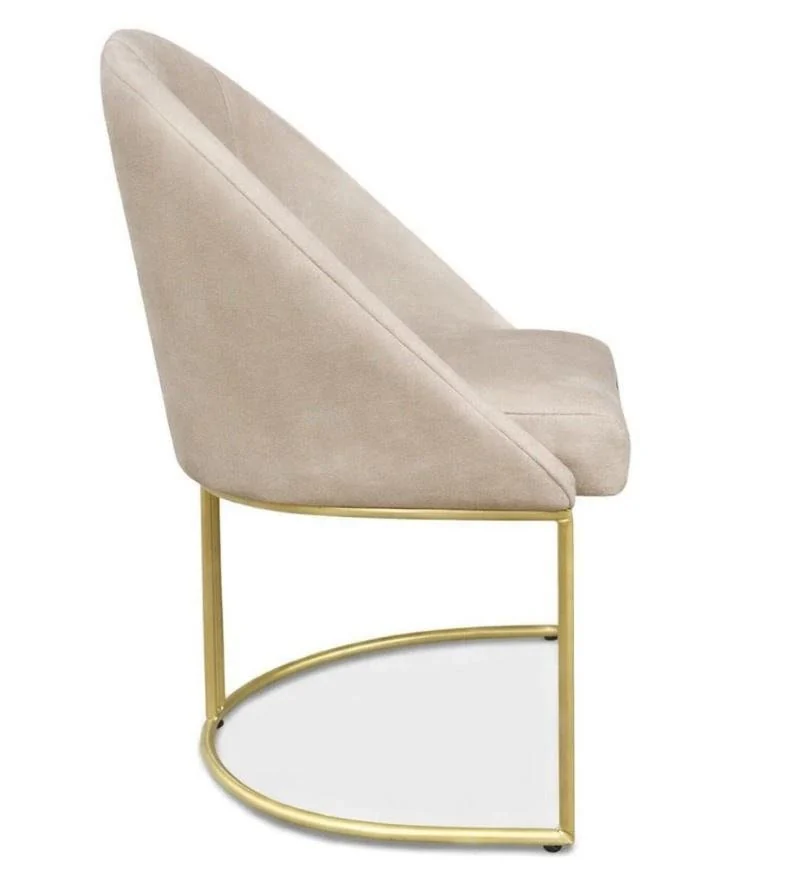 Poltrona Decorativa com pés metalico Lua Bege — foto 3 de 6