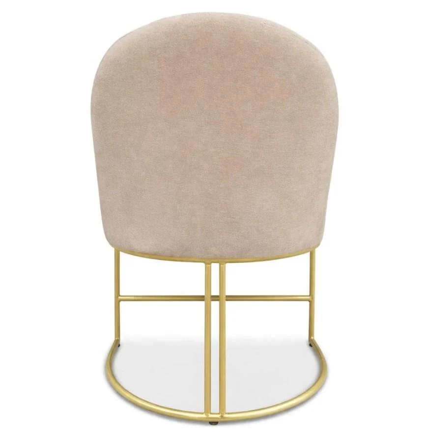 Poltrona Decorativa com pés metalico Lua Bege — foto 4 de 6