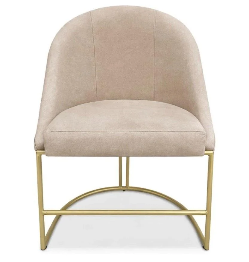Poltrona Decorativa com pés metalico Lua Bege — foto 6 de 6