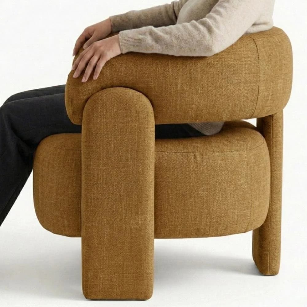 Poltrona Decorativa Lume Madeira Linho Color Trend Tca 219 — foto 9 de 10