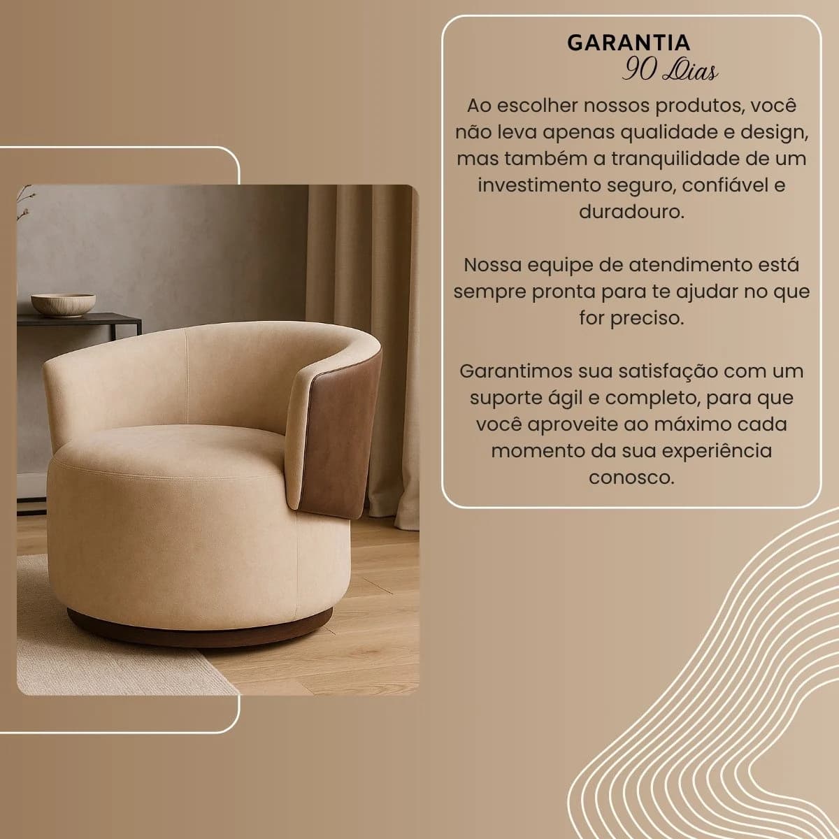 Poltrona Orgânica Compose para Sala Quarto Recepção Suede Corino Liz Confortável Elegante Multicolor — foto 6 de 7