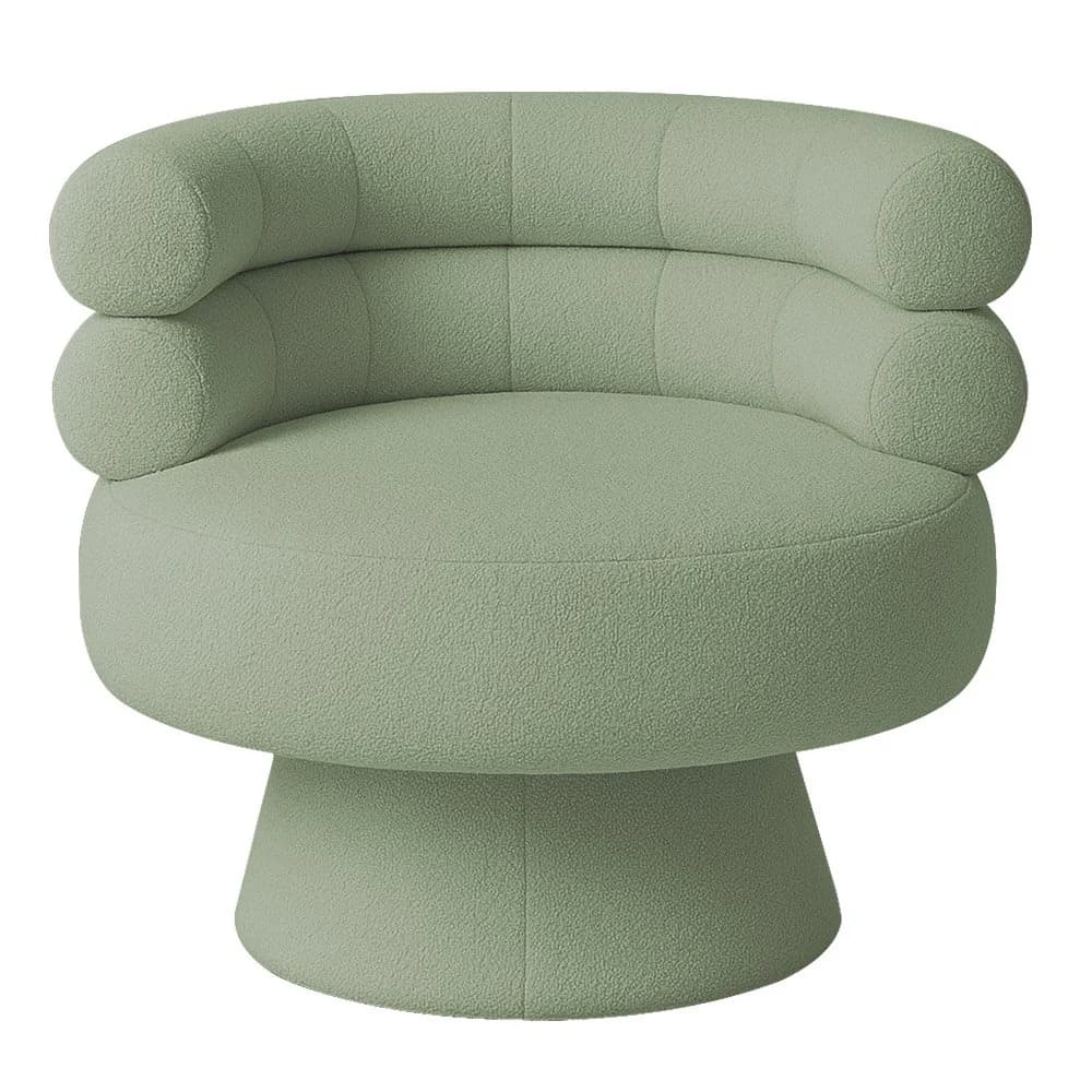 Poltrona Orgânica Mabel Base Giratória Bouclé Verde Claro - Nexta Casa Verde — foto 1 de 7