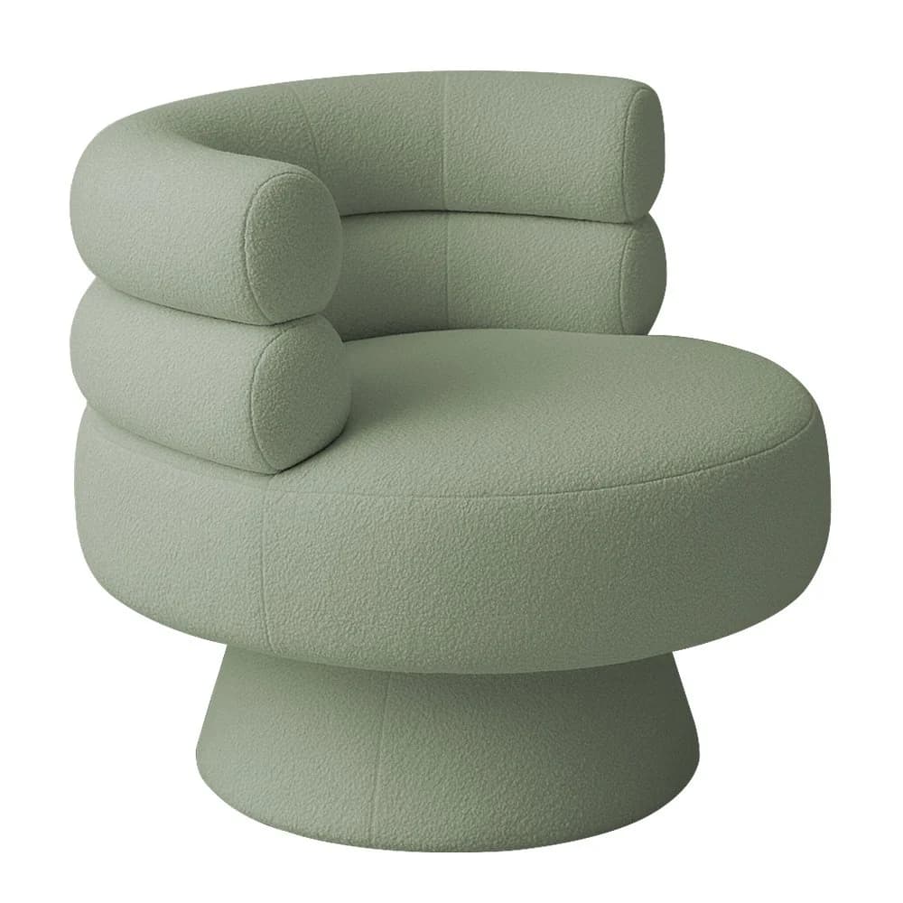 Poltrona Orgânica Mabel Base Giratória Bouclé Verde Claro - Nexta Casa Verde — foto 6 de 7