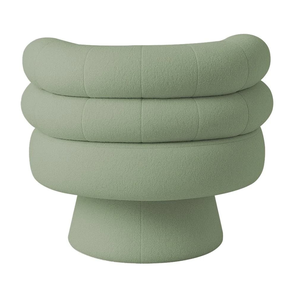 Poltrona Orgânica Mabel Base Giratória Bouclé Verde Claro - Nexta Casa Verde — foto 7 de 7