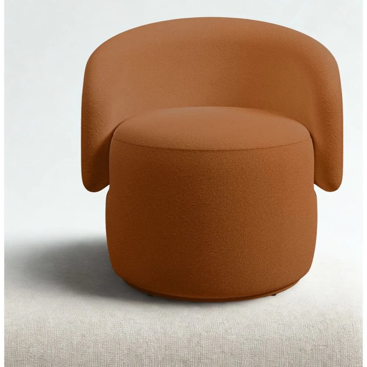 Poltrona Orgânica Redonda para Sala Recepção Liz Confortável Elegante Bouclê Multicolor — foto 2 de 8