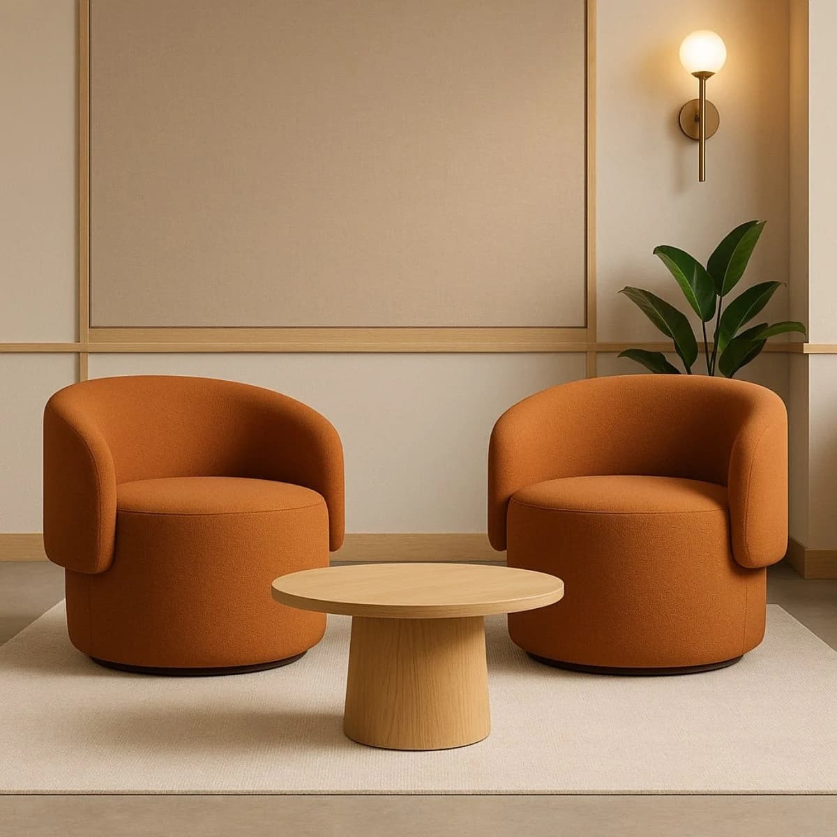 Poltrona Orgânica Redonda para Sala Recepção Liz Confortável Elegante Bouclê Multicolor — foto 3 de 8