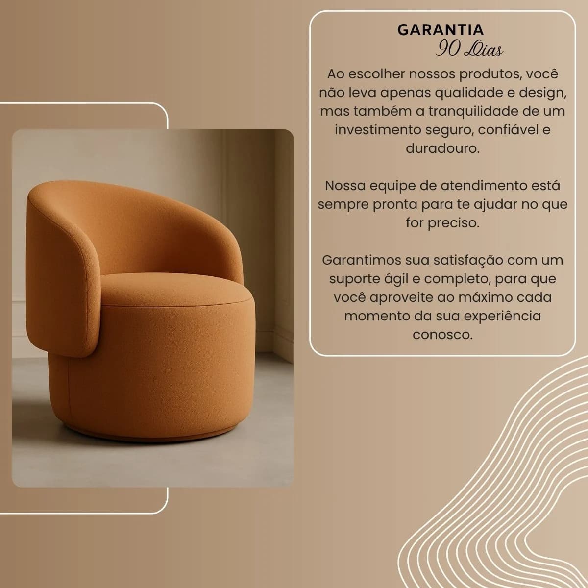 Poltrona Orgânica Redonda para Sala Recepção Liz Confortável Elegante Bouclê Multicolor — foto 7 de 8