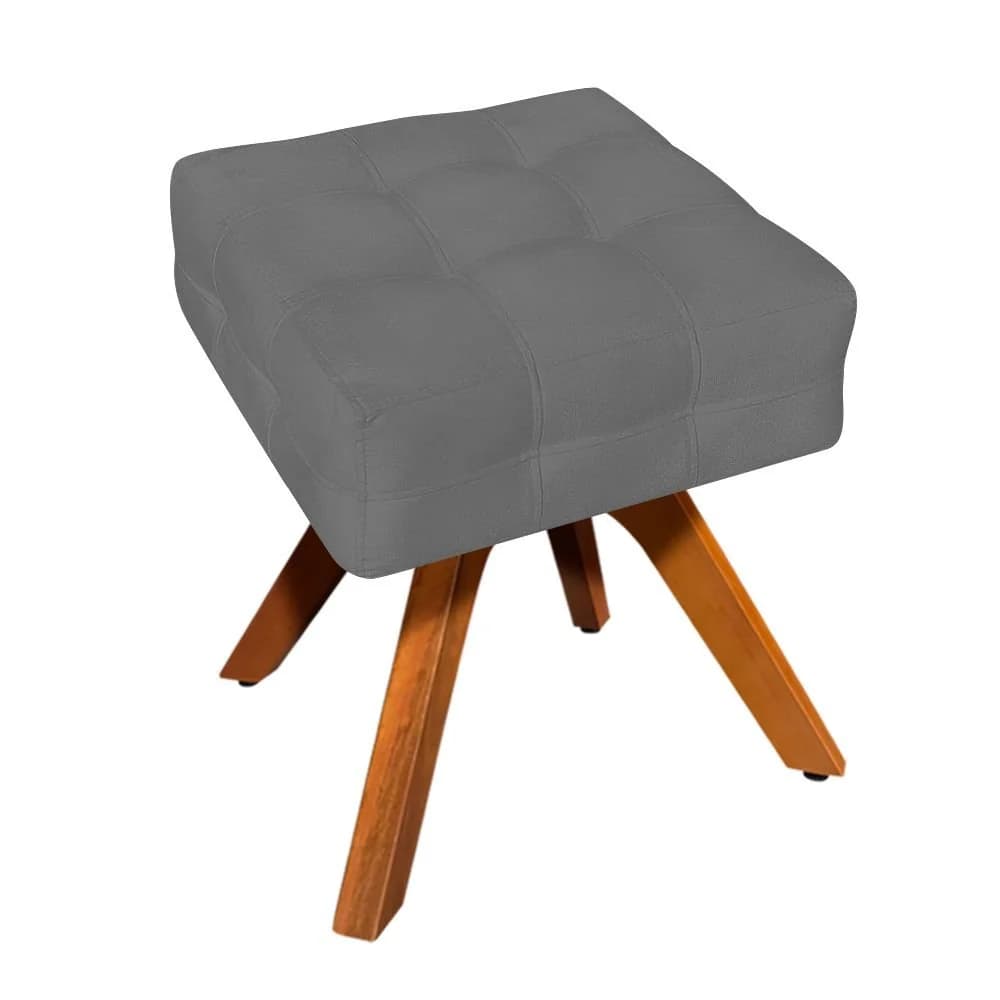 Puff Banqueta Decorativo Giratório MM30 Elisa Suede D03 - D'Rossi Grafite — foto 2 de 6