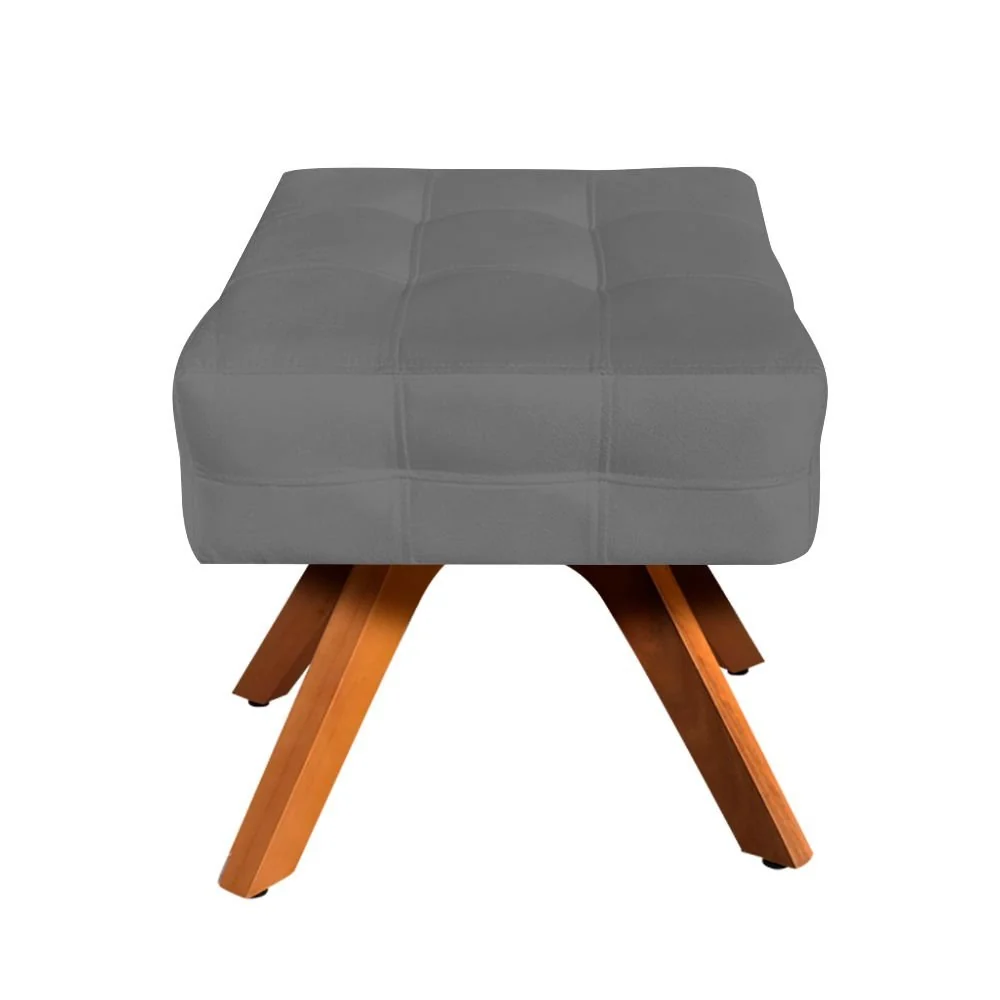 Puff Banqueta Decorativo Giratório MM30 Elisa Suede D03 - D'Rossi Grafite — foto 3 de 6