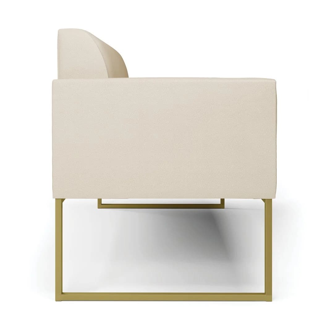 Sofá 2 Lugares Namoradeira Marisa Industrial Dourado Sintético D03 - D'Rossi Cinza — foto 4 de 7