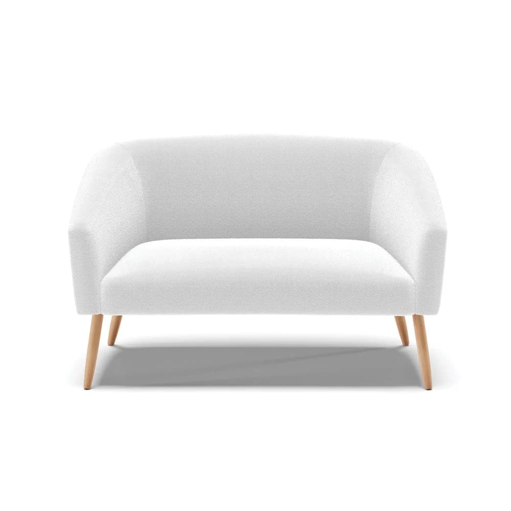 Sofá 2 Lugares Namoradeira Pé Palito Natural Stella Bouclê D03 - D'Rossi Off White — foto 5 de 6